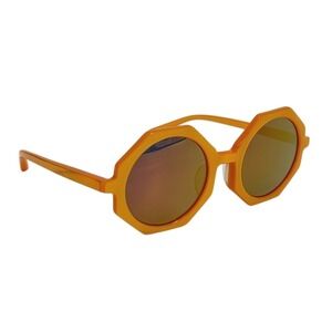 Owndays Zoo Nature Orange Octagon Sunglasses 51-23-140 O47 Geometric Retro Mod